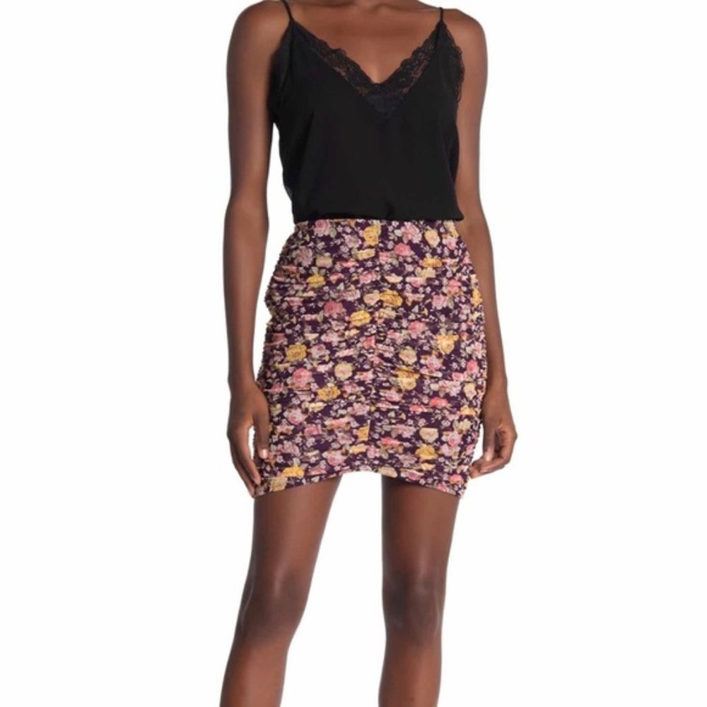 Free Press Mesh Ruched Skirt